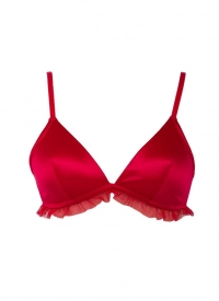 Red Chiffon Frill Bra